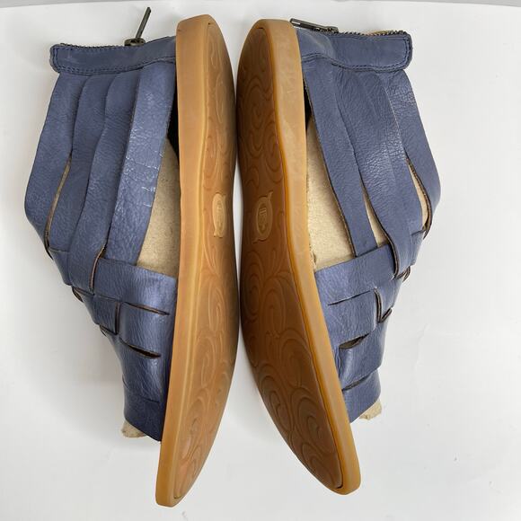 Born women’s Iwa woven Sandals size 8 Blue Leather Gladiator - Picture 5 of 11